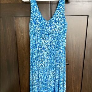 Athleta Blue and White Midi Dress